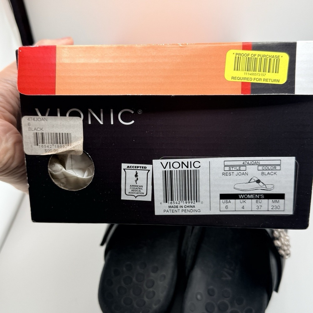 Vionic Orthaheel Black Rest Joan Size 6 Slip On Comfort Shoes Mary Jane Leather - Picture 10 of 10